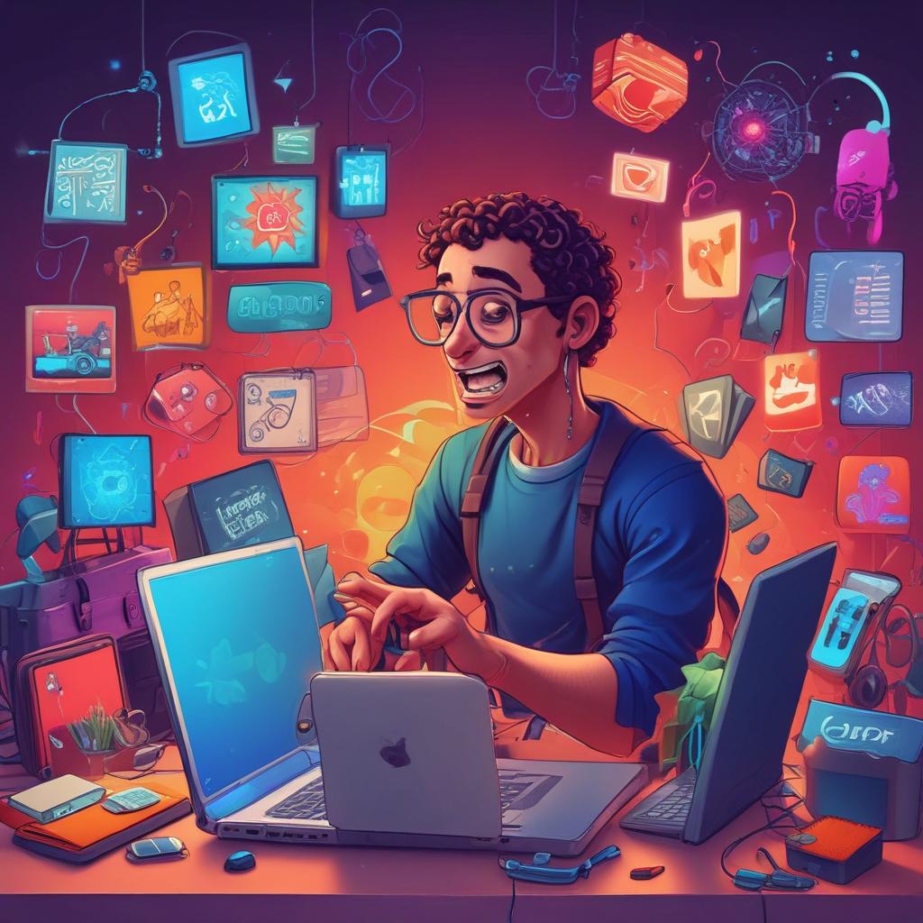 Urgent tech deal search, conveying FOMO and excitement for Amazon bestsellers.